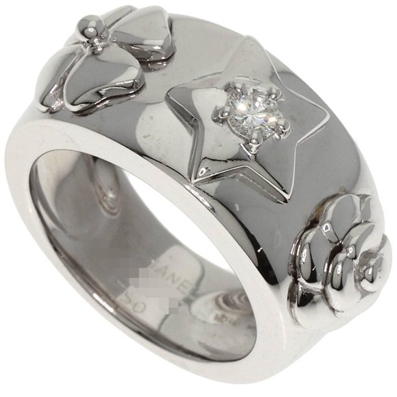 CHANEL Jewelry - CHANEL Three Symbols 1P Diamond Ring in 18K White Gold for Women